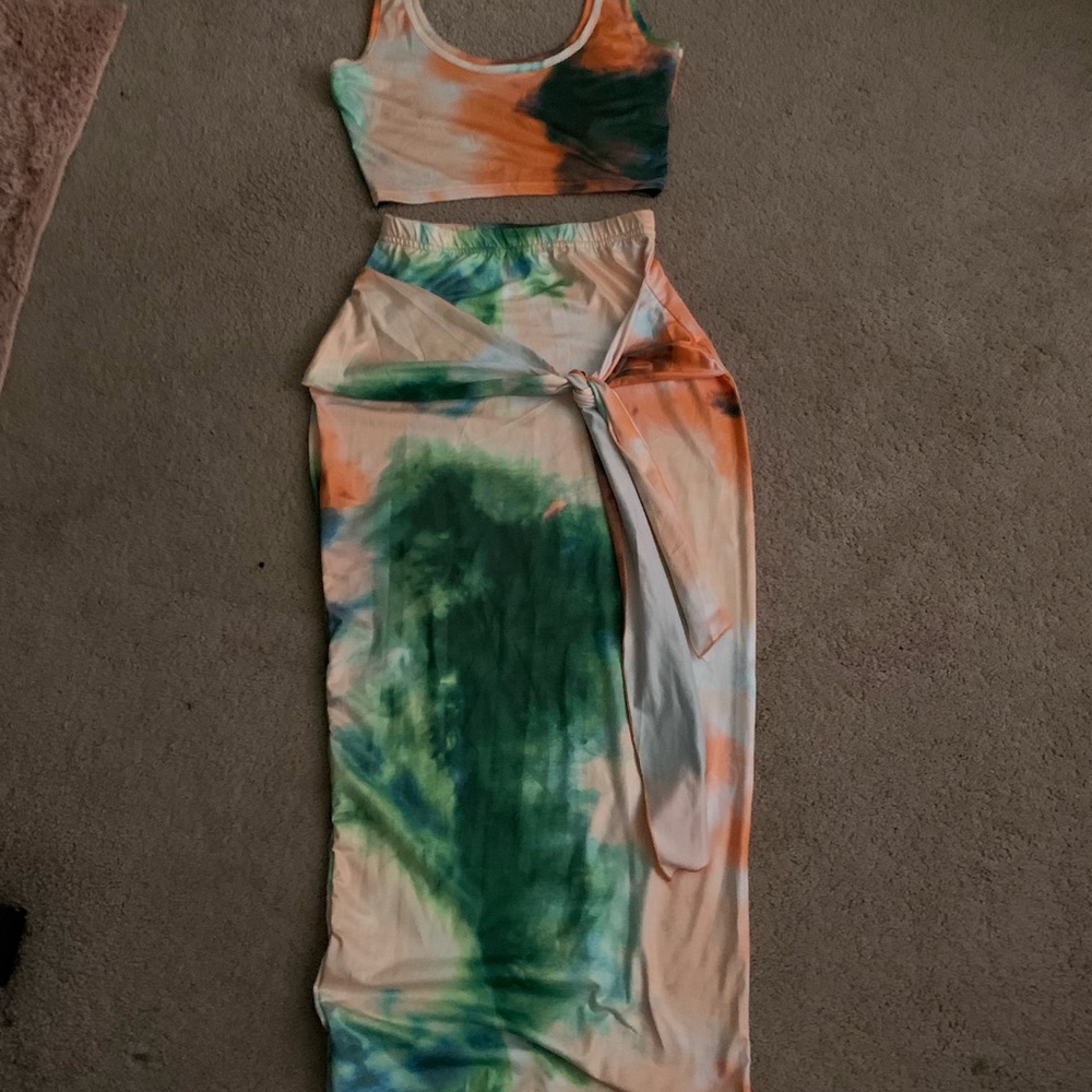 Orange green two piece